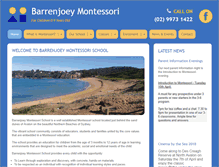 Tablet Screenshot of barrenjoeymontessori.com.au